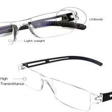 超轻一体式老花镜，透明镜片，防眼疲劳，男女通用设计 - 白色 - 查看 11