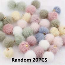 20/50/100pcs Multi-Color Faux Rabbit Fur Pom Pom Pendant, 1.8cm Fluffy Ball, 18 Colors, Winter Series Accessories, Suitable For DIY Christmas Crafts, Earrings, Hair Accessories, Keychains