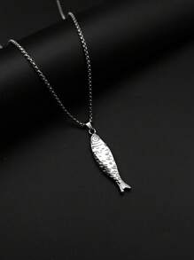 1pc Stainless Steel Cute Salted Fish Ocean Style Elegant Necklace - Salted Fish Necklace - View 8