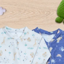 02 Pieces Baby Girl's And Boy's Cold Weather Jumpsuit In Soft Warm Sublimated Printed Jumpsuit With Zipper Easy To Wear Winter Clothes Pajamas - 寶藍色 - 查看 5