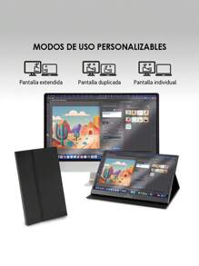 Akane Monitor Portátil Full HD 15.6 Pulgadas, Pantalla Externa para Laptop, Celular y Consola, Conexión USB-C y Mini, para Android, iOS, Windows y más, con Funda Magnética - Tipo de Enchufe A USA (110-127V) - Ver 6