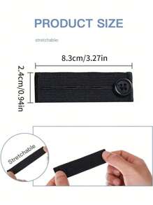6pcs/4pcs/2pcs Waistband Extender Buckle, Elastic Adjustable Pants Extension,Pants Button Extension Belt, Maternity Pants Stretch Button, Adjustable Button Extension Buckle, Suitable For Men And Women - Black - View 4