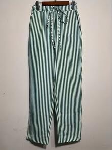 独立日，毕业季，哈林裤，女士条纹阔腿休闲裤，高腰，舒适时尚，适合所有季节的女装，带有侧条纹细节，优雅的女士裤子，带口袋