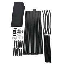 Faltbarer Raumteiler hoher Sichtschutz  Büro/Raumtrenner Schwarz - Schwarz - Übersicht 6