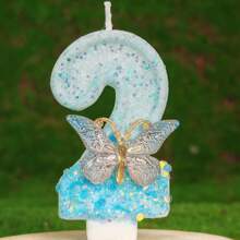 1 nến sinh nhật số, nến trang trí hình bướm số 0-9, đồ trang trí bánh số ưa thích cho bữa tiệc lãng mạn, nến số cho bánh tiệc kỷ niệm lễ hội, quà tặng số lấp lánh cho lễ tốt nghiệp, đám cưới - Con bướm đầy màu sắc - Xem 24