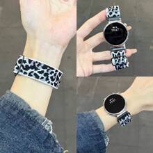 1 条尼龙豹纹表带，适用于华为 Galaxy Watch 6/5/4 40 毫米 44 毫米/Watch 6 Classic 43 毫米 47 毫米/Watch 5 Pro 45 毫米/Watch 4 Classic 42 毫米 46 毫米，20 毫米 22 毫米 18 毫米快速释放替换运动表带