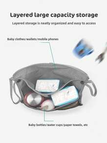 1 件超大婴儿推车收纳袋，带双层网，适用于婴儿推车挂袋 - 彩色 - 查看 4