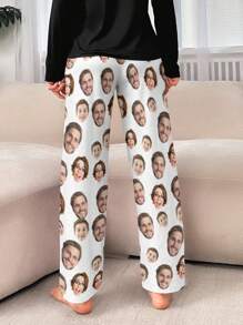 Pantalones de pijama divertidos personalizados para mujer - Suaves, acogedores, pijamas personalizados con foto y texto, regalo único para ella en su cumpleaños o días festivos, Colorido, Lindo, Adorable, Contratado, Divertido, Personalizado, Único, Personalizado, Regalo ideal para él, Regalo ideal para ella, Novio, Novia, Familia, Amigos, Ella