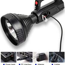 1pc Outdoor Multifunctional LED Camping Lantern, Bright Long Range Waterproof Rechargeable Flashlight, Camping Accessories - Black - View 4