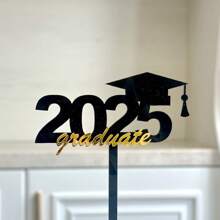 1pc/3pcs/5pcs Acrylic Class Of 2025 Graduation Cake Topper,For Graduation Party DIY Cake Dessert Decoration Supplies - Multicolor - View 10