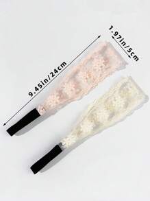 2件套蕾丝发带套装，轻盈透气，花卉刺绣装饰，优雅风格，适合日常通勤、外出、旅行、摄影，是送给朋友的贴心礼物，也是节日必备的夏季发饰、节日和派对配饰。 - 彩色 - 查看 7