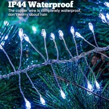 Solar Powered Fireworks Lights, 100/200 LED Copper Wire Lights, 8 Modes, Suitable For Yard, Garden, Camping Decoration, Applicable For Holiday, Party Decoration (Multi-Color)