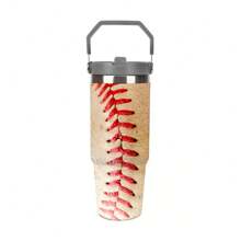 1 Pc 30oz Pepper Printed Stainless Steel Insulated Cup, Large Capacity, Portable Water Cup With Handle, Car Cup, Non Slip, Leak Proof, Specially Prepared As A Gift For Family And Friends, Suitable For Office, Fitness, And Family Leisure Back To School