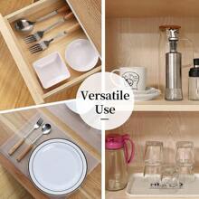 Shelf Liners For Kitchen Cabinets Non-Adhesive Easy To Cut Liner Waterproof EVA Cupboard Drawer Storage - Clear Shoe Rack 17.71" X 196Inch