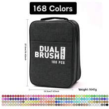 Bộ bút lông hai đầu 72-168 màu, bút lông nghệ thuật đầu trung bình dùng để vẽ, viết thư pháp, viết nhật ký và viết chữ tay - Nhiều màu, không thấm nước, có thể giặt được, lý tưởng cho bề mặt nhựa, thích hợp cho học sinh, làm quà tặng Lễ Tạ ơn, Giáng sinh, Năm mới - Nhiều màu - Xem 13