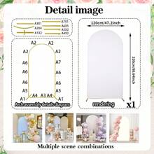 1 套 7.2 英尺（约 1.8 米）婚礼拱门背景架，拱形金属拱门背景架，带加厚牛奶丝弹力拉链拱门盖，适用于婚礼仪式、生日派对、新娘送礼会、母亲节、毕业照相亭、花园花卉气球拱门装饰（多种尺寸可选）