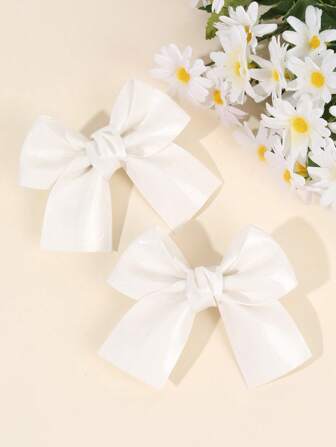 2 件女童金属蝴蝶结发夹、金色蝴蝶结鳄鱼夹、优雅发夹、幼儿女孩马尾蝴蝶结发夹、生日婚礼头饰礼物、儿童发饰。