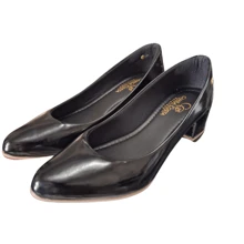 Women's Formal Shoes Scarpin Scarpan Medium High Heel Block Toe Patent Leather Ref 040 - Black - View 7