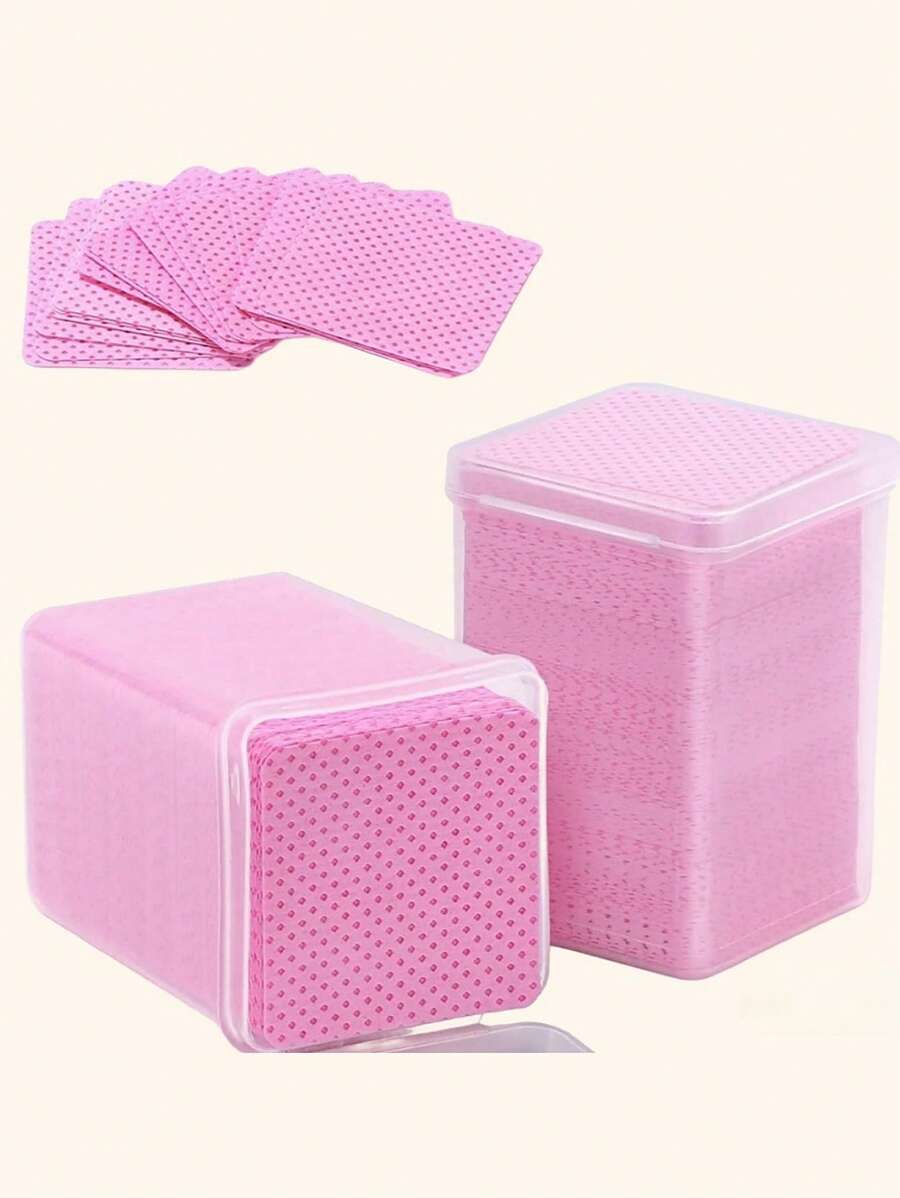 Lenços Não Felpudos para Unhas, Lenços para Cola de Extensão de Cílios, 200/400/600 peças Tecido Não Tecido Super Absorvente e Macio, Lenços para Cola de Cílios, Lenços Removedores de Esmalte de Unha para Suprimentos de Extensão de Cílios e Frascos de Esmalte de Unha
