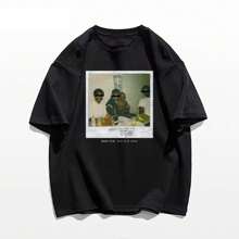 Men's Basic T-Shirt Street Wear Unisex 100% Cotton Fabric Fashion Streetwear New Release Immediate Shipping - 黑色 - 查看 1