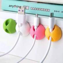 1pc/5pcs/10pcsCable Manager, Cable Clamp, Desktop Computer Holder, Adhesive Cable Manager, And Charger Holder Bedside Table, Wall, Car, And Office Cable Management Accessories, Back To School