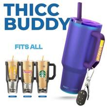 Thicc Buddy | Leak Proof - Double Wall Vacuum Sealed Tumbler - Handle Fits Lip Balm & Keys - Drinkware