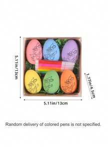 6 قطع من البيض المزخرف باليد على شكل أرنب كرتوني 2025 كهدايا يدوية (يتم شحن التغليف الخارجي للمنتج بشكل عشوائي) ألوان المنتج المُشحن - متعدد الألوان - مشاهدة 8