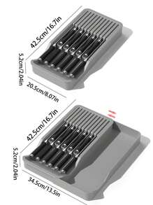 1pc Multifunctional Kitchen Knife Organizer Rack, Separating & Storage Holder With Draining Tray
