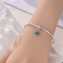 A 925 Sterling Silver Glowing Crystal Glass Bead Charm Luminous Stone Firefly And Bee Pendant Surrounding The Planet Charms Suitable For Bracelets DIY Women's Jewelry - Multicolor - View 6