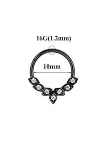 1pc 16G Septum Rings Stainless Steel Nose Rings Hoop Inlaid With Zirconia Multifunctional Ring Daith Earrings Hoop Cluster CZ Hinged Segment Clicker Daith Helix Conch Tragus Ear Piercing - Nasal Septum Ring - View 14