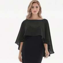 1 xale de chiffon oval feminino, adequado para vestidos de noite, sessões de fotos, cerimônias, apresentações de palco, maquiagem, bailes, mestre de cerimônias, proteção solar, capas de férias
