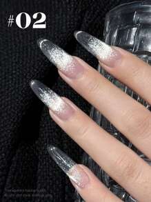 10ml Spring Summer Nails Hot Style Non-Gray Universal White Cat Eye Gel Nail Polish 2025 New Style Super Flash White Glass Bead Nail Art Nail Supplies