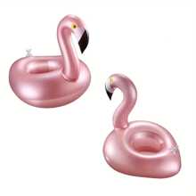 Rose Golden Flamingo Inflatable Coaster - Add Fun And Style To Your Pool Parties And Beach Vacations! - Multicolor - View 8