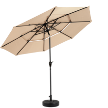 okwish Parasol Garden Parasol Cantilever Parasol Balcony Parasol With Crank Sun Protection 294x294 Cm (L * W) - Khaki - View 3