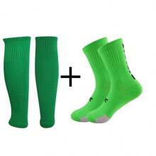 2pcs/Set Professional Anti-Slip Soccer/Football Long Socks With Double-Layer Shin Guards - Multicolor - View 7