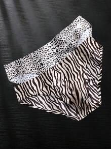 3pcs/Set Men Lightweight Sexy Leopard Print Bulge Enhancing 3D Ergonomic Sports Fitness Breathable Briefs Underwear