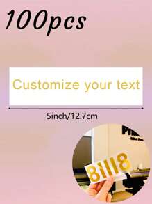 100 Sheets/20 Sheets/1 Sheet Custom Name Or Text Multi Specification Long 5in/4in/3in Multi Specification Color Bright Tear Off Film UV Transfer Sticker, Waterproof And Scratch Resistant Transparent Cooling Label Sticker, Can Customize Name, Text, Blessing Message To Give To Your Favorite Person, Multi-Functional, Adjustable, Exquisite, Adorable, Modern, Colorful, Cute, Comfortable, Stylish, Custom, Office, Tea Room, School, Home, Home Refresh, Back To Customized Stickers, Warm Ambience