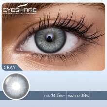 Eyeshare 1 副彩色隐形眼镜，适合眼睛自然外观棕色镜片灰色镜片蓝色镜片美丽瞳孔绿色隐形眼镜万圣节服装角色扮演 - 灰色 - 查看 4