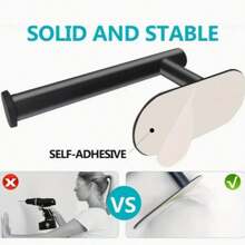 1PC Black Paper Tissue Rack, Punch Free Wall Mount With Adhesive For Easy Installation, Wall Mount For Kitchen, Towel Holder Under Cabinet Paper Towel Rack For Bathroom Kitchen Pantry Sink Balcony Toilet Paper Holder, Storage Rack For Cling Film/Foil, Slouchy Self-Adhesive
