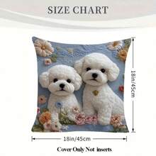 1pc Soft Plush Fabric Digital Printing Single-Sided Printed Pom-Pom Dog Shaped Throw Pillow, With Cute Adorable Expression And Vibrant Floral Decor, Creating A Warm And Sweet Ambiance, Perfect To Transform Your Living Space