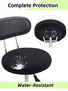 1/4/6pcs Water-Resistant Round Bar Stool Covers, Stool Seat Slipcovers Round, Stool Covers Round 4 Packs Bar Stool Covers Watedrproof PU Stool Slipcover With Elastic Stool Cushion Round Bar Stool Seat Covers For Bar Round Chair,Resistant Removable Cushion Covers