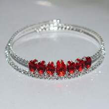 1pc Fashionable Double-Layer Crystal Bracelet Suitable For Women - Red - View 2