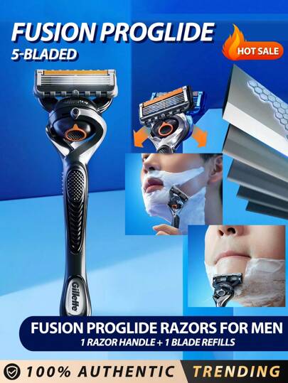  Gillette Fusion ProGlide rakhyvlar för män, 1 rakbladshandtag + 1 bladrefill | Gillette ProGlide herrhyvel med FlexBall-teknik anpassar sig efter dina konturer och ger en kompromisslös närhet och komfort. Handtagets FlexBall-teknik anpassar sig efter konturerna, och bladrefillen har 5 antifriktionsblad för en rakning du knappt kan känna.