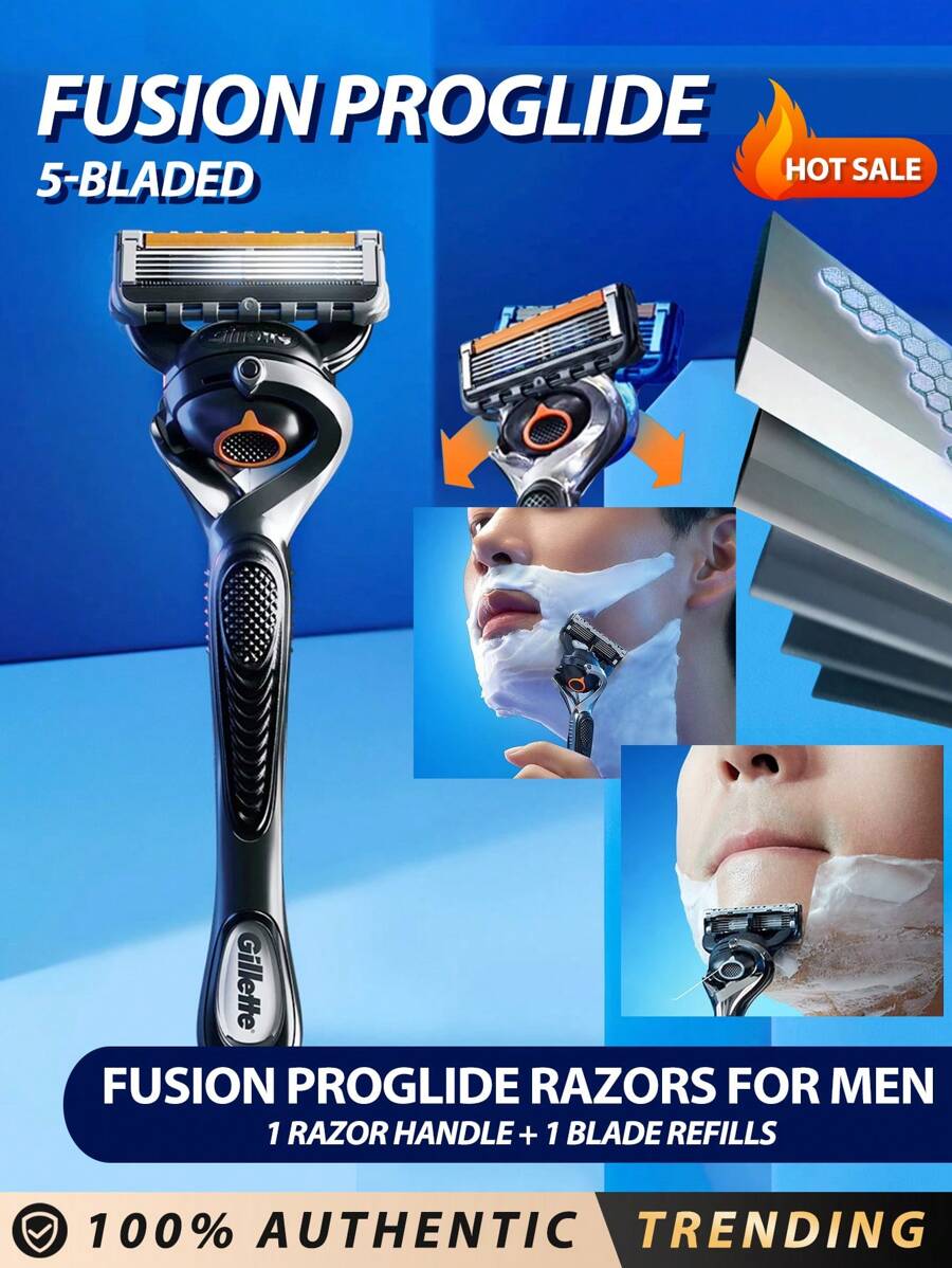 Gillette Fusion ProShield Men's Razor, 1 Handle + 1 Replacement Cartridge | Gillette Fusion ProShield Men's Razor Features FlexBall™ Technology, Contouring To The Face For An Incredibly Close And Comfortable Shave. The FlexBall™ Handle Technology Contours To The Face, And The 5-Blade Replacement Cartridge Provides An Almost Imperceptible Shave. - Fusion ProGlide 1 Handle + 1 Blade - 查看 1