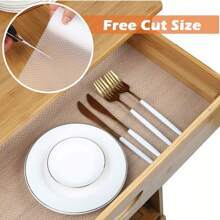 Shelf Liners For Kitchen Cabinets Non-Adhesive Easy To Cut Liner Waterproof EVA Cupboard Drawer Storage - Clear Shoe Rack 17.71" X 196Inch