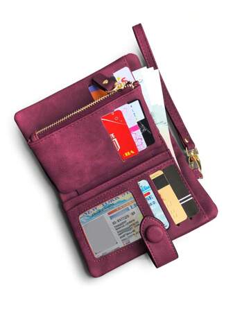 MIYIN 扎染小钱包带腕带零钱袋小型双折证件窗女士钱包便携式现金白领女性大学工作商务通勤办公室周年纪念情侣生日礼物情人节礼物商务休闲腕带钱包女士钱包钱包