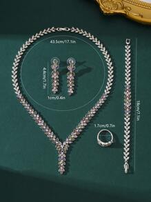 4Pcs Luxury Pearl Embroidery Ear Cuffs, Colorful Zirconia Millet Jewelry Set For Middle East Dubai Wedding/Party, Pakistani Saudi Arabian Bridal Accessories, Valentine's Day & Mother's Day Gift