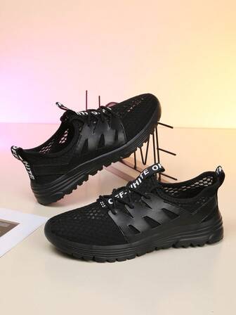 New Summer Breathable Hollow Mesh Sneakers, Lightweight Cushioned Casual Sport Shoes, Slip-Resistant Running Soft Bottom Mesh Shoes,
