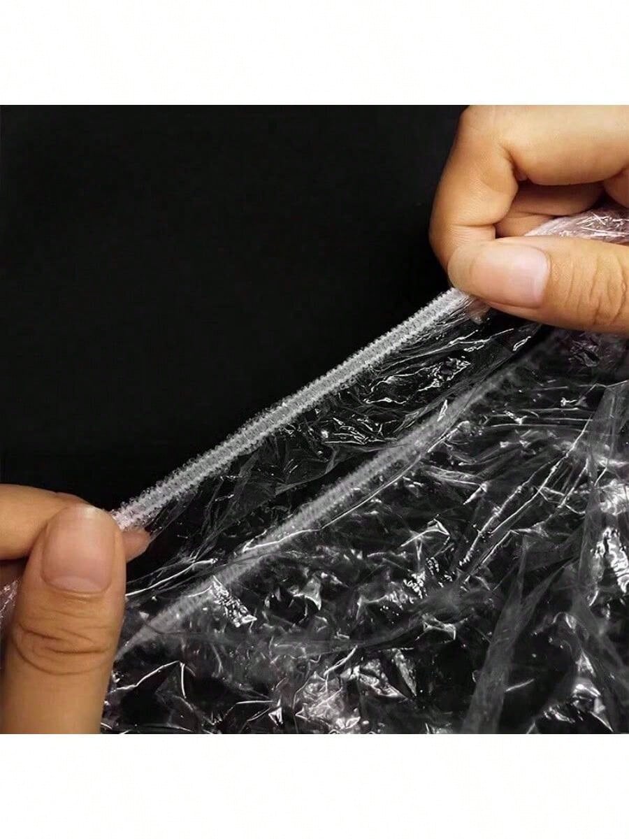 100 قبعة استحمام شفافة يمكن التخلص منها بدون غسيل،...