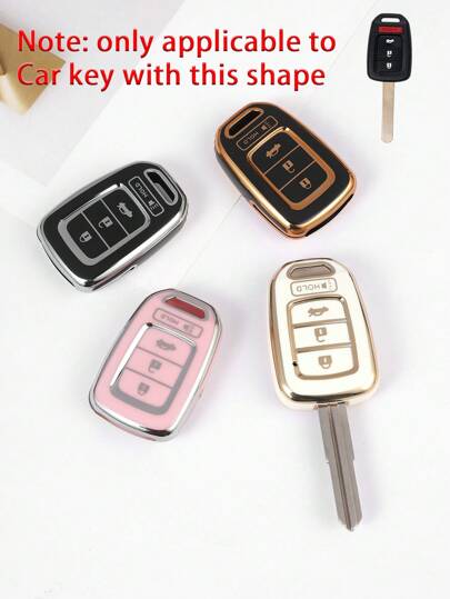 1 pieza Funda de llavero suave de TPU de color opcional, compatible con modelos Accord 2016-2017 y Civic 2016-2019 de 4 botones rectos. Compruebe los detalles de la forma de la llave antes de realizar el pedido, hay talla grande modelos de llaves disponibles en la tienda.